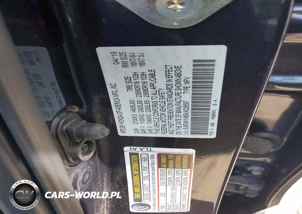 2019 Honda Cr-V Exl VIN:5J6RW1H85KA028597 - 12