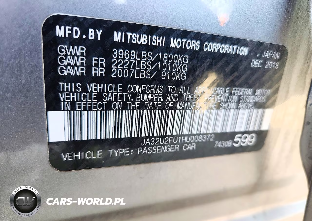 2017 Mitsubishi Lancer Es VIN:JA32U2FU1HU008372 - 12