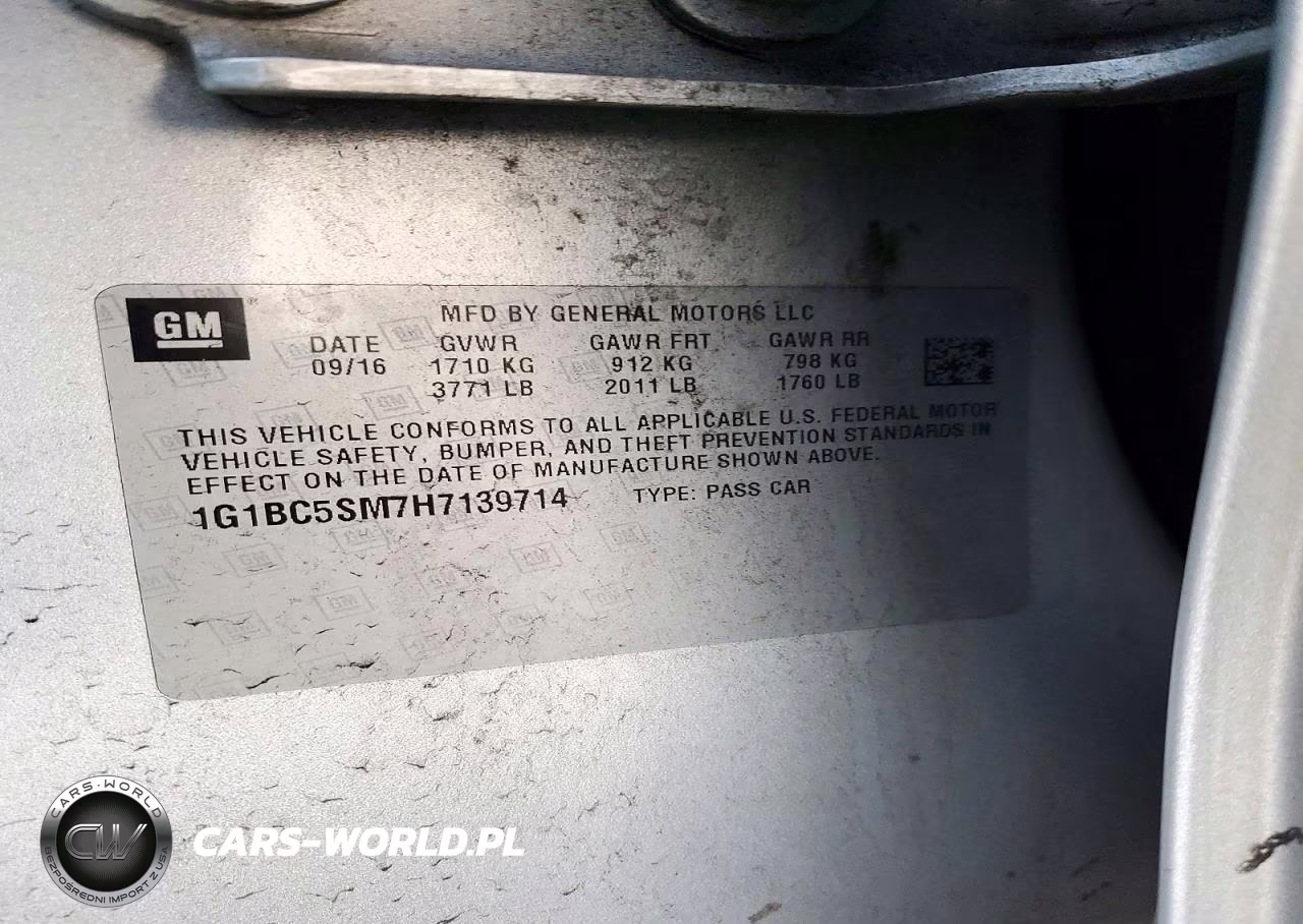 2017 Chevrolet Cruze Ls VIN:1G1BC5SM7H7139714 - 12
