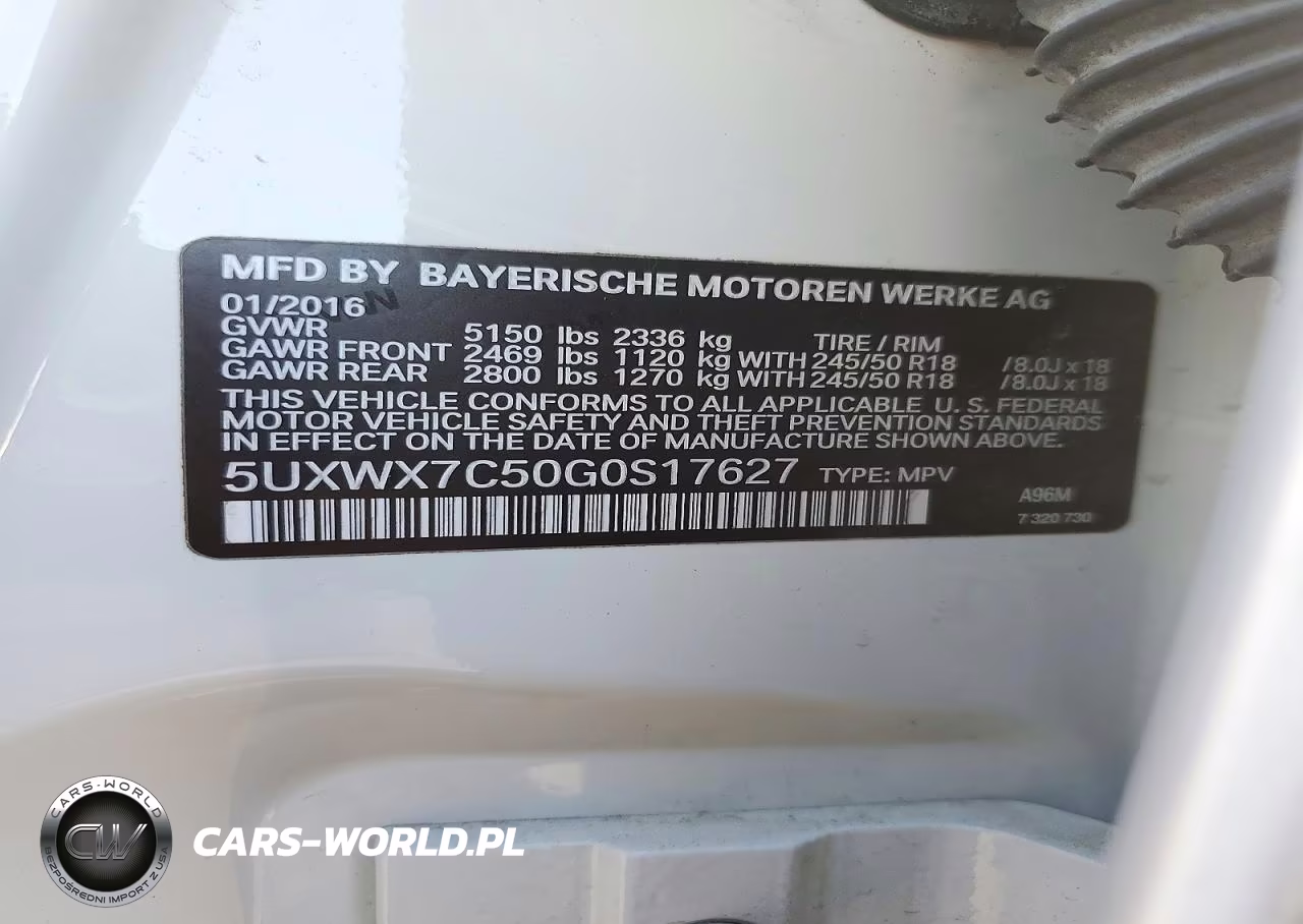 2016 BMW X3 xDrive35I VIN:5UXWX7C50G0S17627 - 14