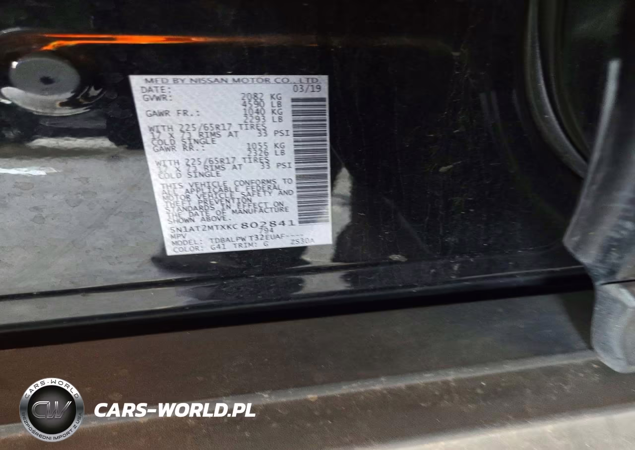 2019 Nissan Rogue S VIN:5N1AT2MTXKC802841 - 13