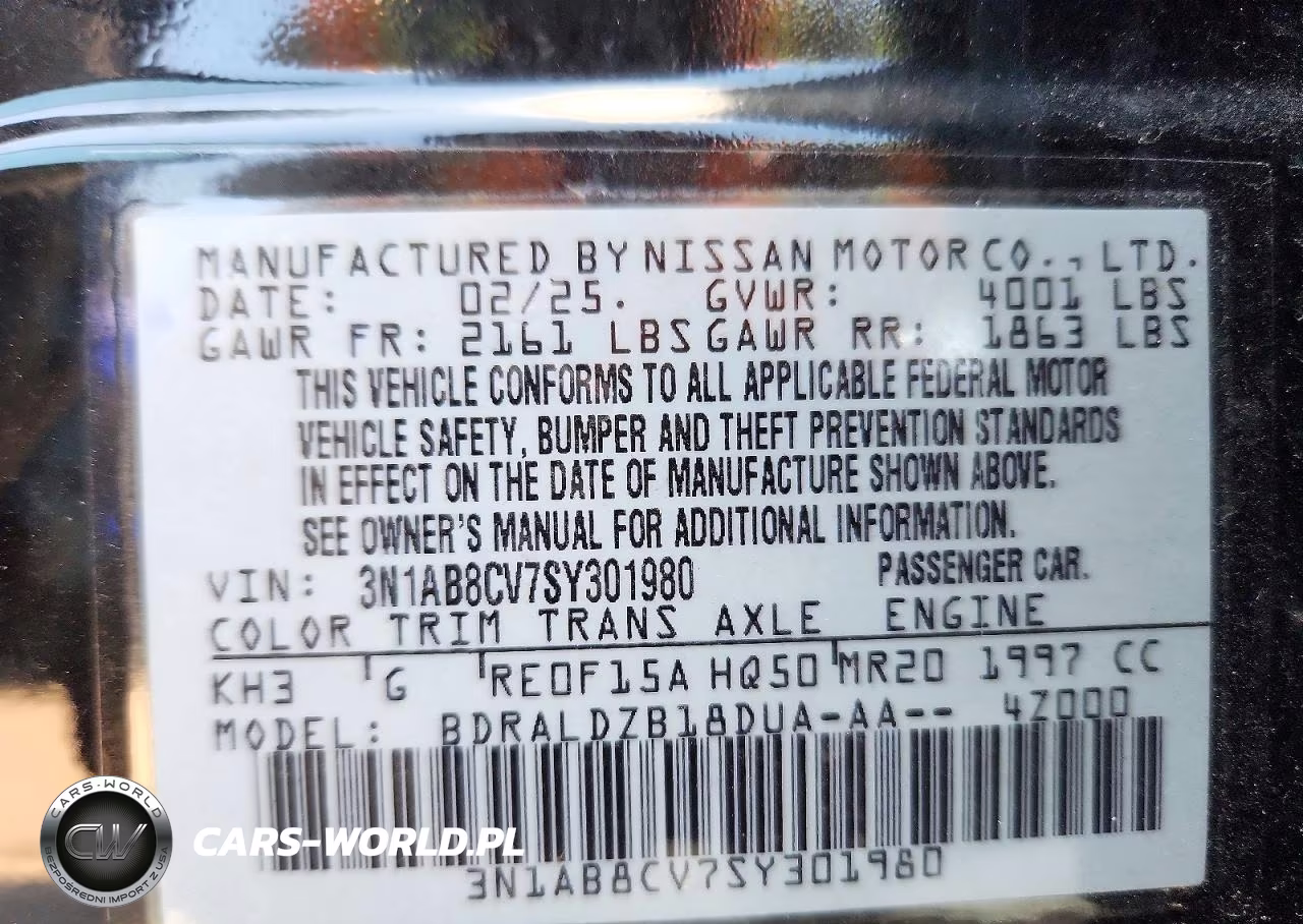 2025 Nissan Sentra Sv VIN:3N1AB8CV7SY301980 - 12