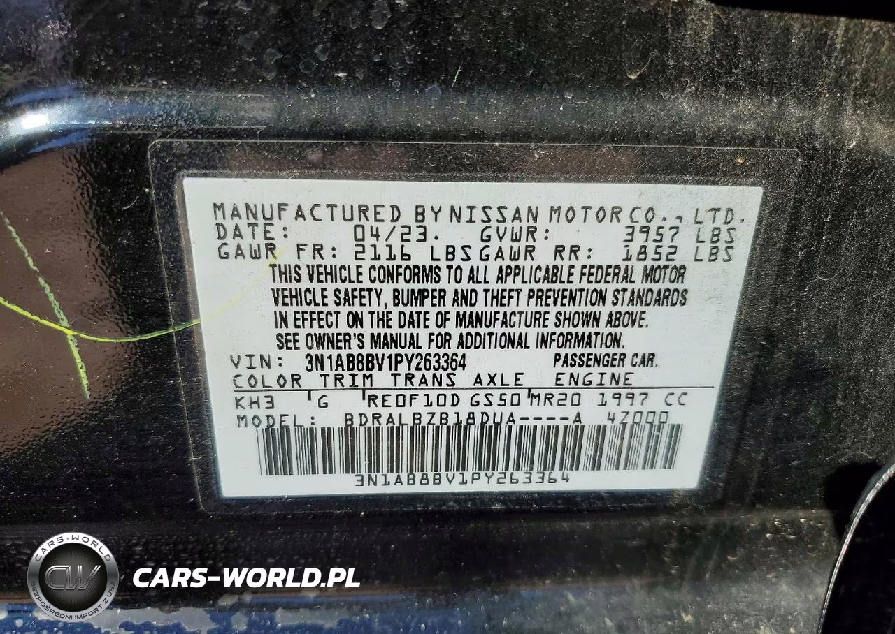 2023 Nissan Sentra S VIN:3N1AB8BV1PY263364 - 12