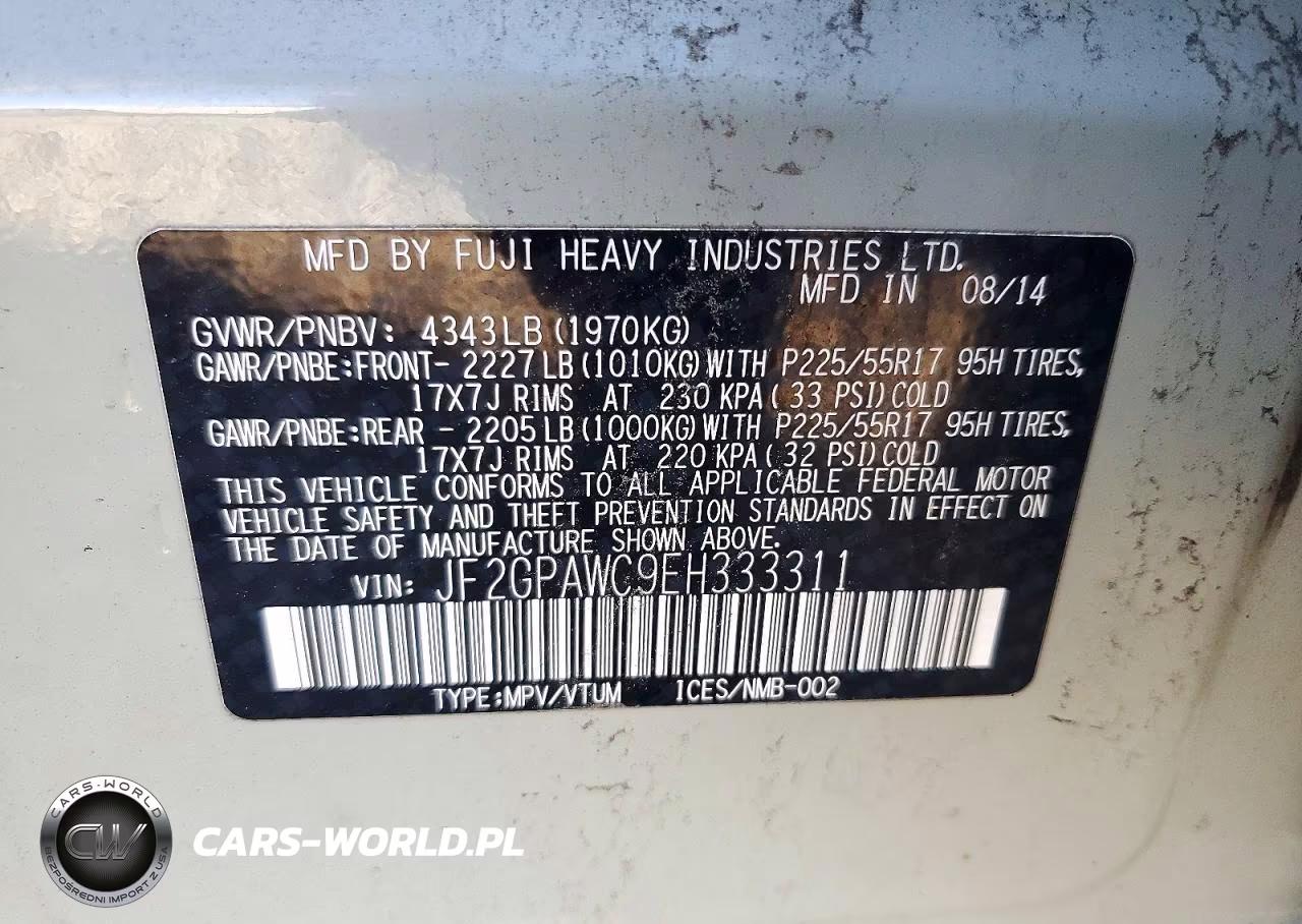 2014 Subaru Xv Crosstrek 2.0 Premium VIN:JF2GPAWC9EH333311 - 13