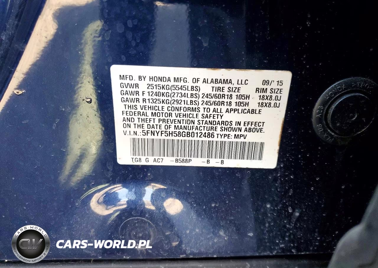 2016 Honda Pilot Exl VIN:5FNYF5H58GB012486 - 13