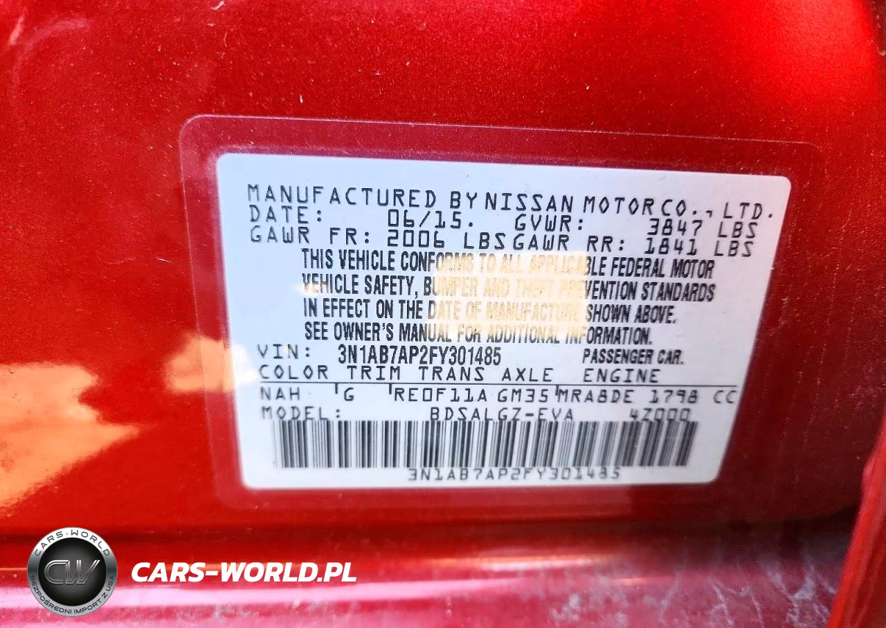 2015 Nissan Sentra Sl VIN:3N1AB7AP2FY301485 - 12