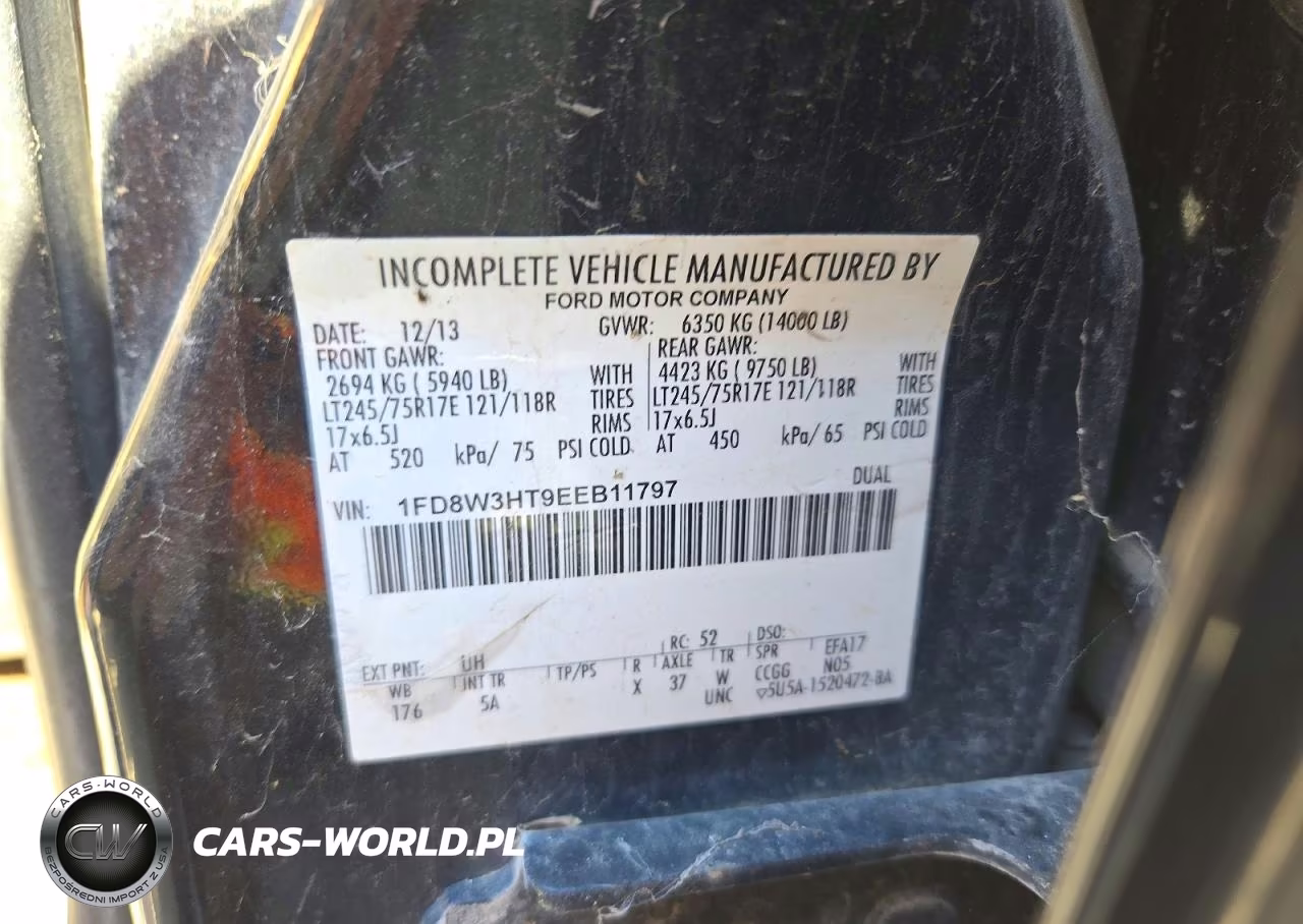2014 Ford F350 Super Duty VIN:1FD8W3HT9EEB11797 - 12