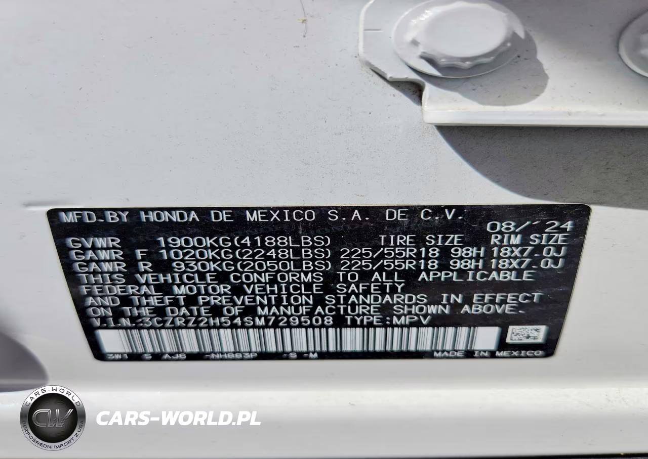 2025 Honda Hr-V Sport VIN:3CZRZ2H54SM729508 - 12