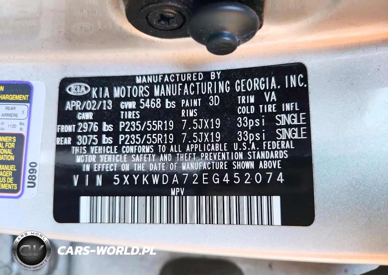 2014 Kia Sorento Sx VIN:5XYKWDA72EG452074 - 13