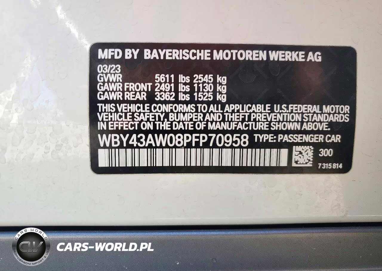 2023 BMW I4 Edrive 35 VIN:WBY43AW08PFP70958 - 12