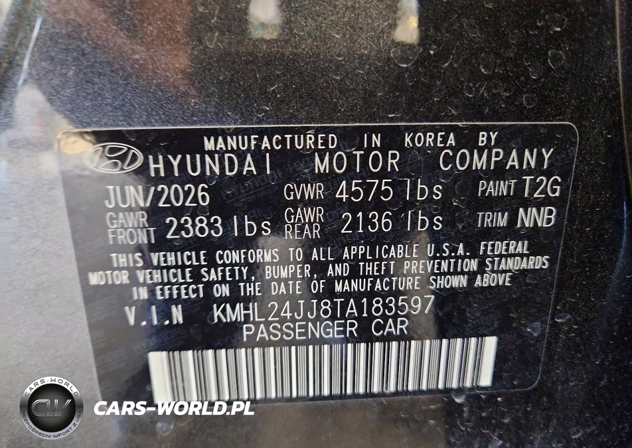 2026 Hyundai Sonata Hybrid Blue VIN:KMHL24JJ8TA183597 - 12