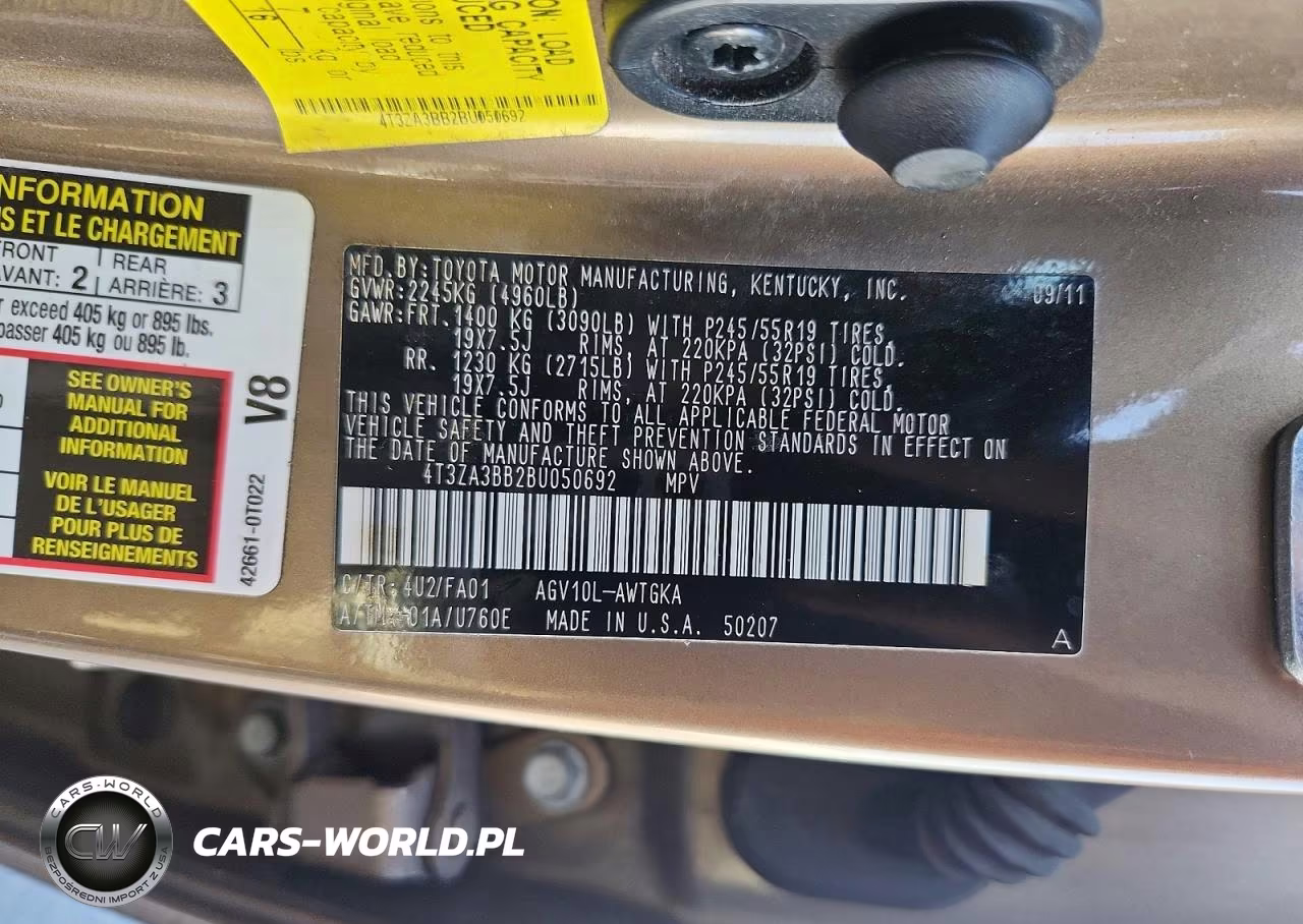 2011 Toyota Venza Fwd 4Cyl VIN:4T3ZA3BB2BU050692 - 13