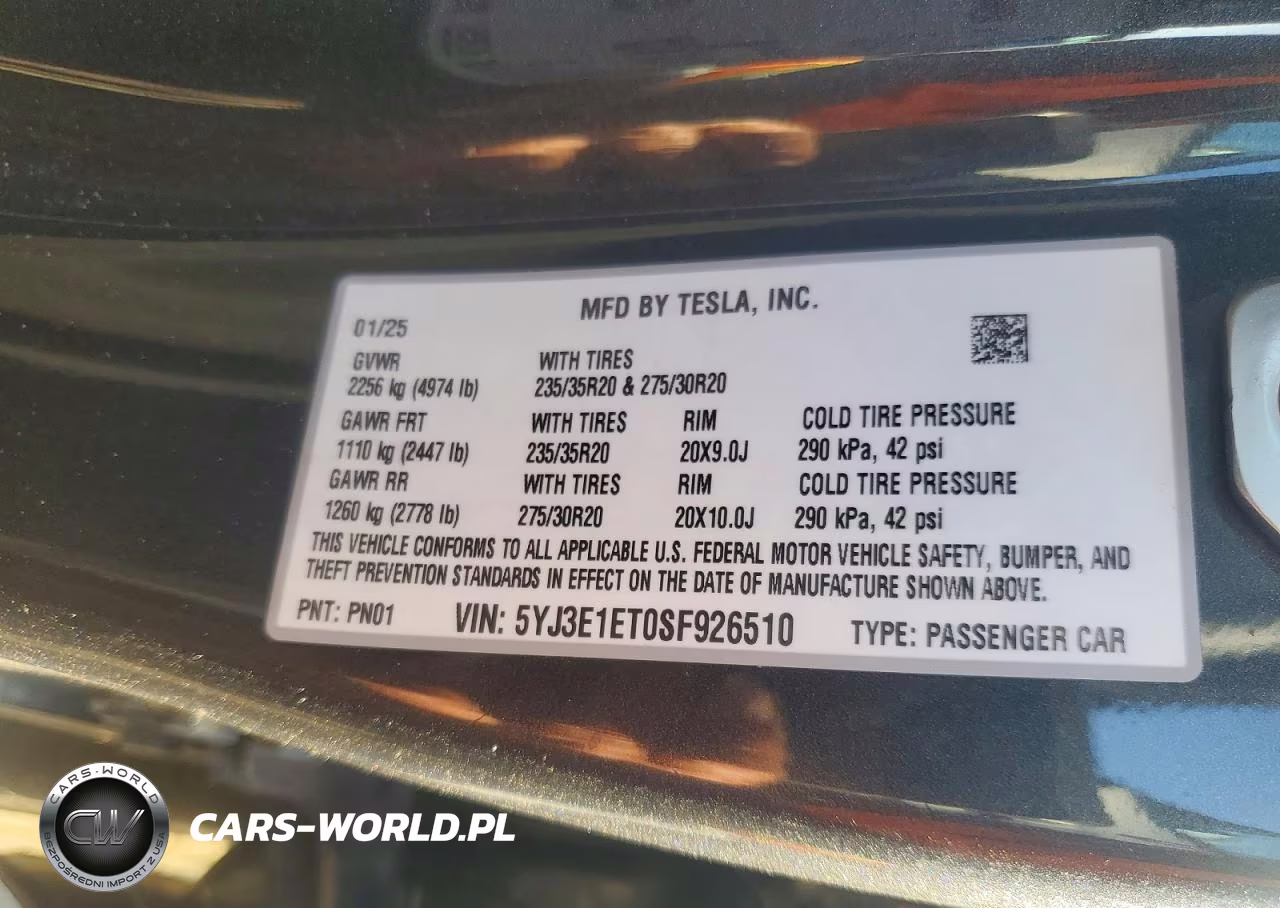2025 Tesla Model 3 VIN:5YJ3E1ET0SF926510 - 12