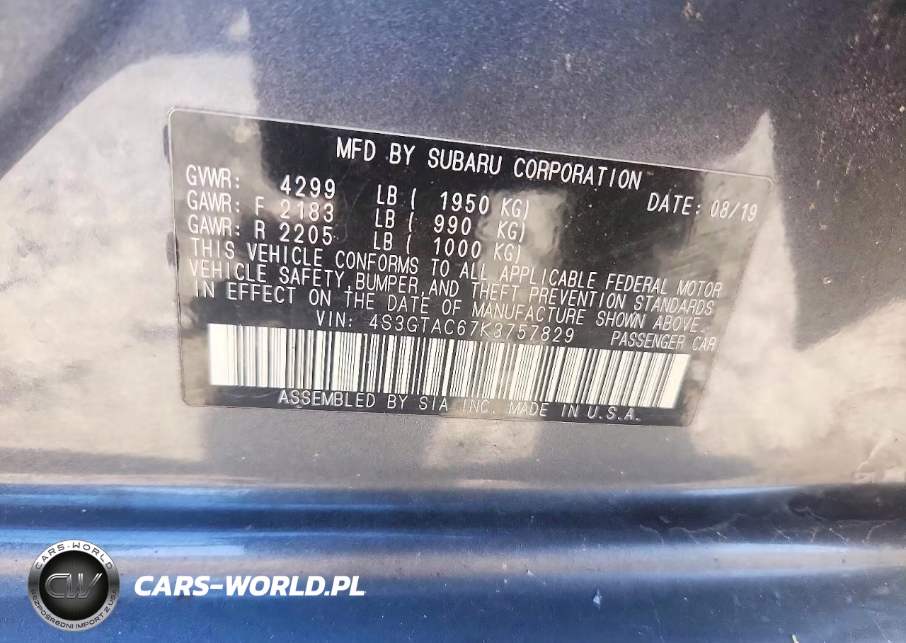 2019 Subaru Impreza Premium VIN:4S3GTAC67K3757829 - 12
