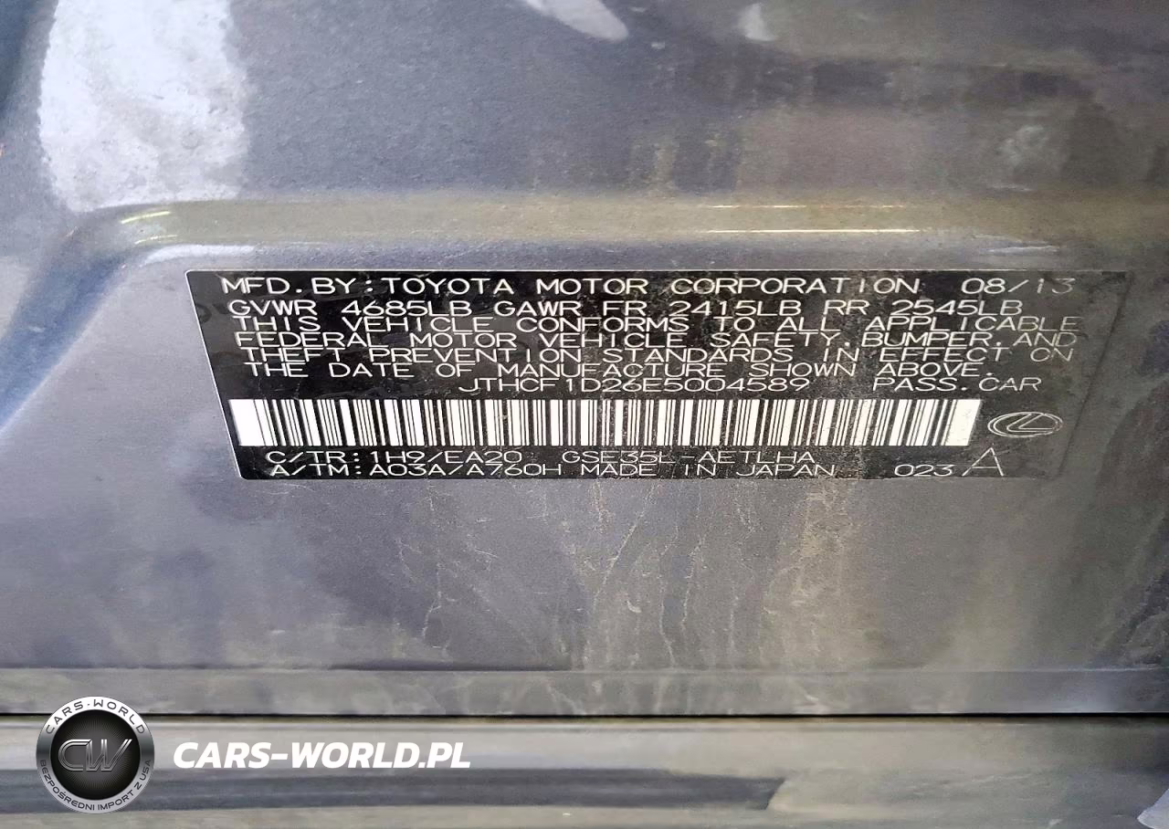 2014 Lexus Is 250 VIN:JTHCF1D26E5004589 - 12