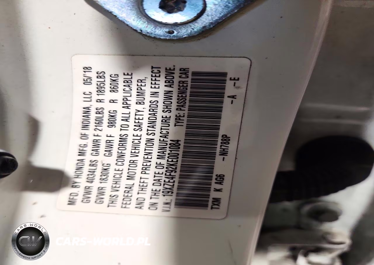 2019 Honda Insight Touring VIN:19XZE4F92KE001084 - 12