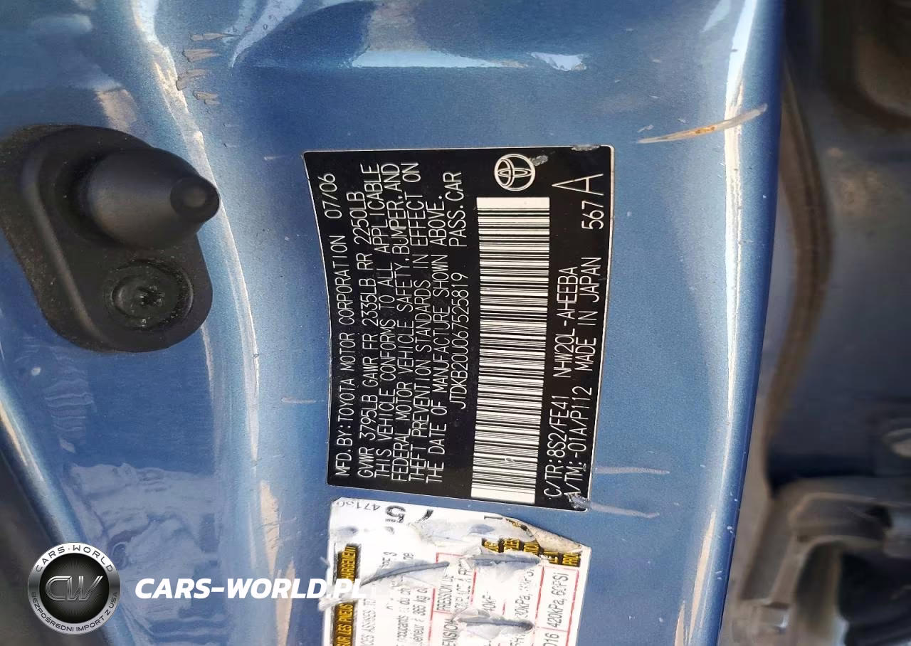2006 Toyota Prius Base VIN:JTDKB20U067525819 - 12