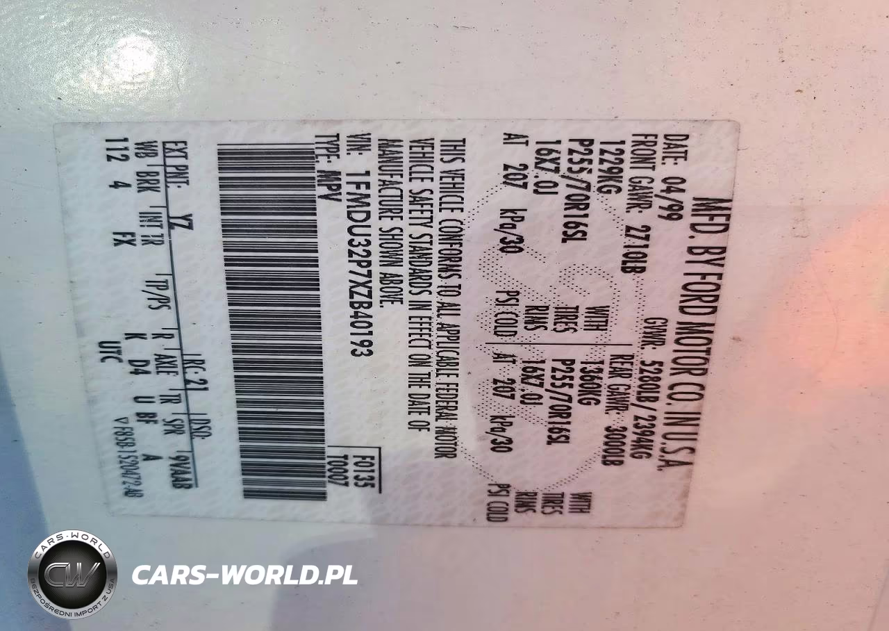 1999 Ford Explorer VIN:1FMDU32P7XZB40193 - 12
