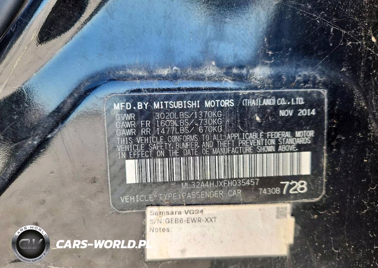 2015 Mitsubishi Mirage Es VIN:ML32A4HJXFH035457 - 12
