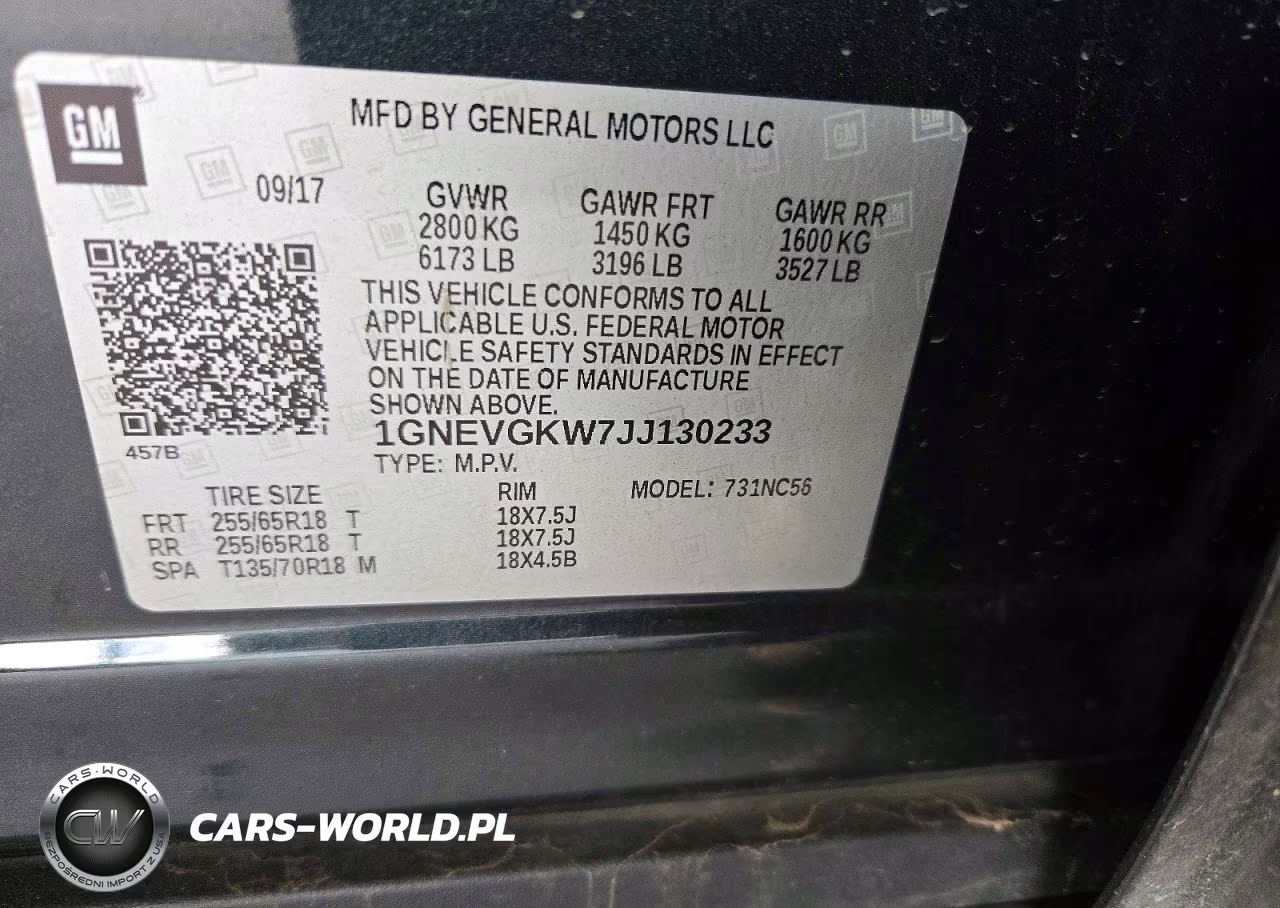 2018 Chevrolet Traverse Lt VIN:1GNEVGKW7JJ130233 - 13