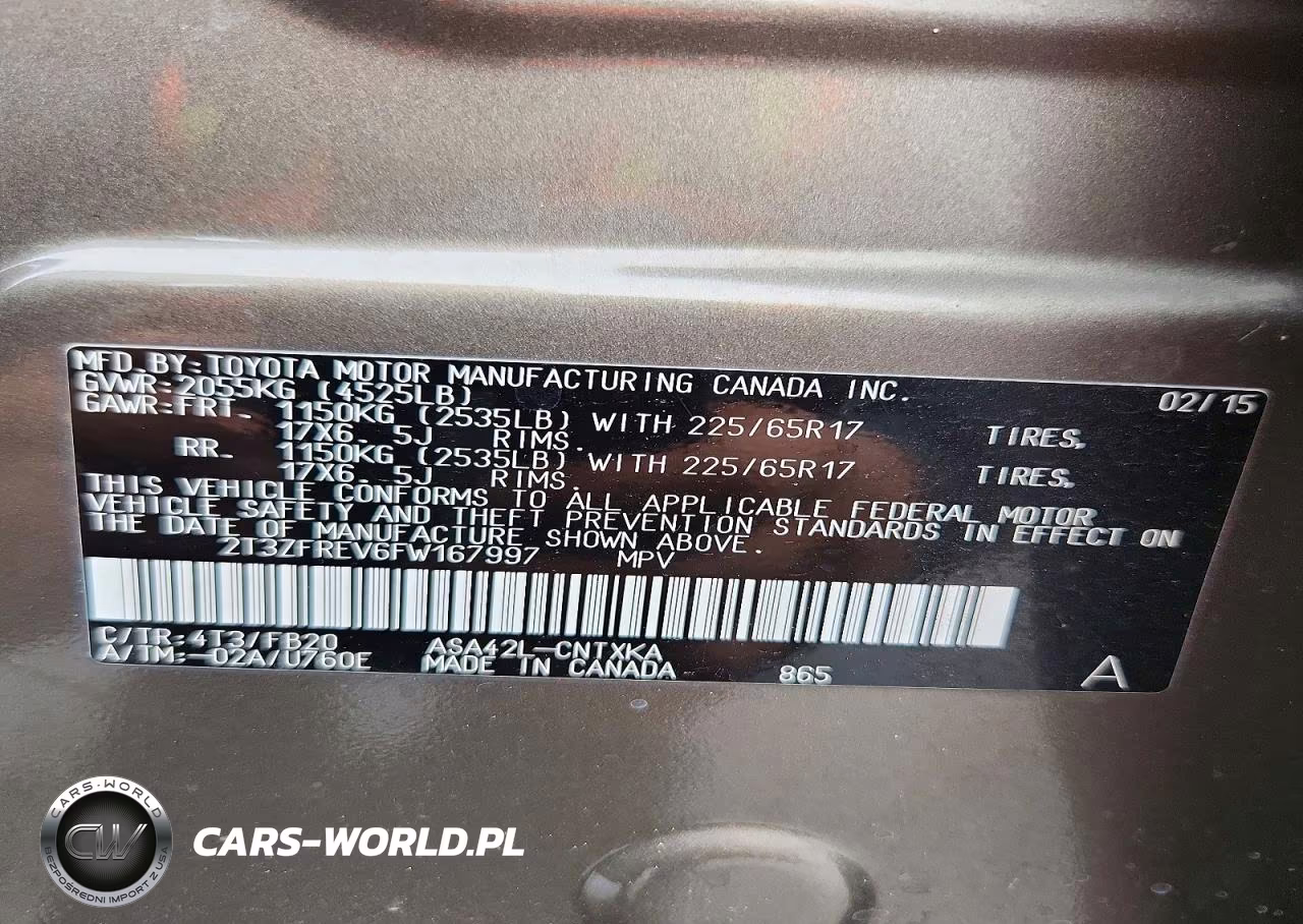 2015 Toyota Rav4 Le VIN:2T3ZFREV6FW167997 - 13