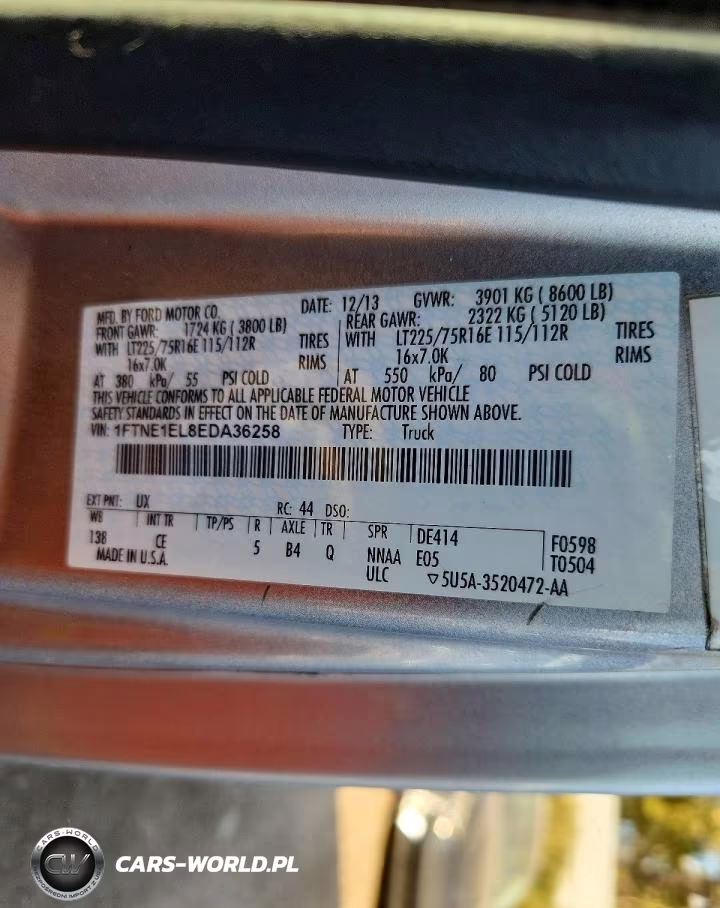2014 Ford E150 Delivery Van VIN:1FTNE1EL8EDA36258 - 13