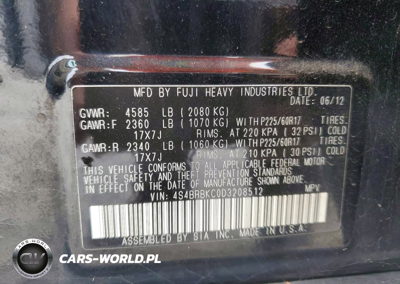 2013 Subaru Outback 2.5I Limited VIN:4S4BRBKC0D3208512 - 14