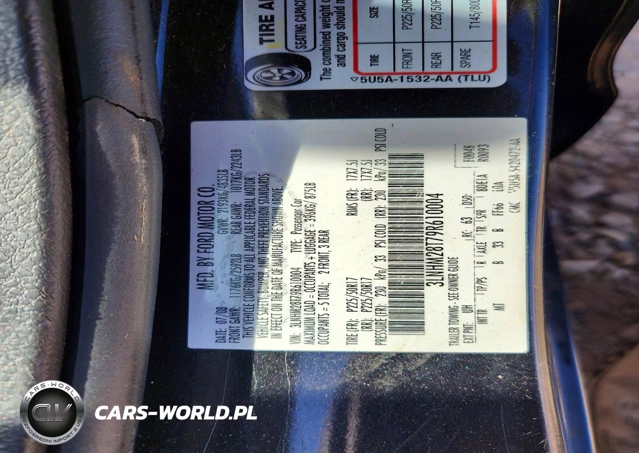 2009 Lincoln Mkz VIN:3LNHM28T79R610004 - 12