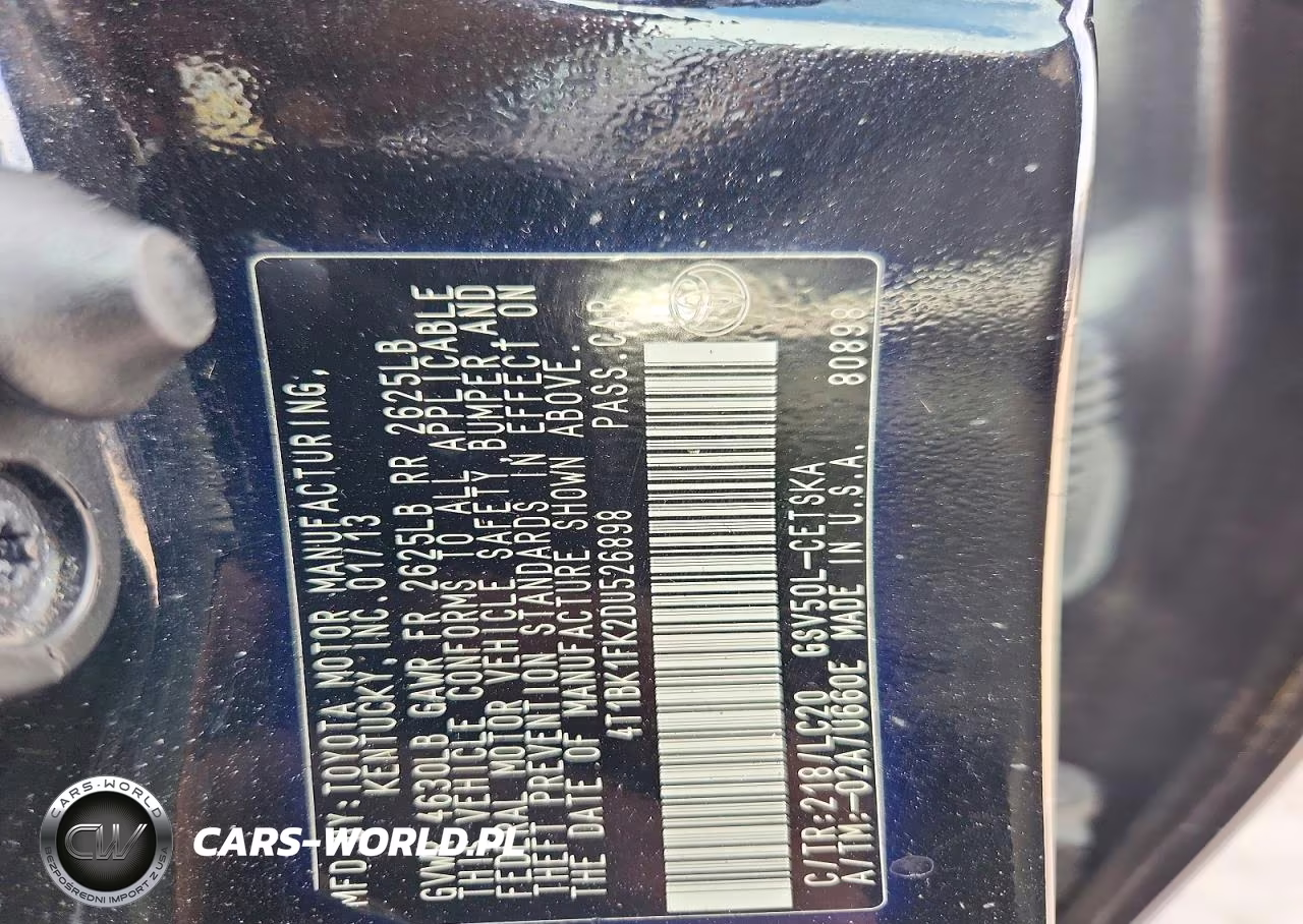 2013 Toyota Camry Se V6 VIN:4T1BK1FK2DU526898 - 12