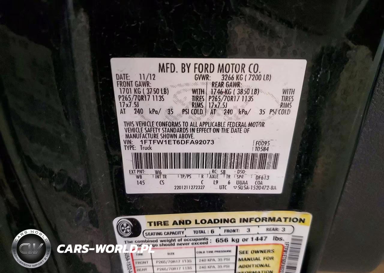 2013 Ford F150 Supercrew VIN:1FTFW1ET6DFA92073 - 12