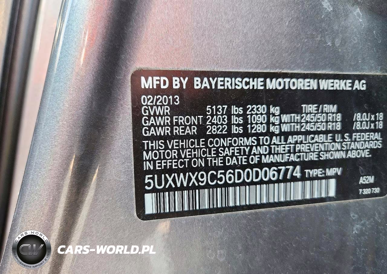2013 BMW X3 xDrive28I VIN:5UXWX9C56D0D06774 - 13