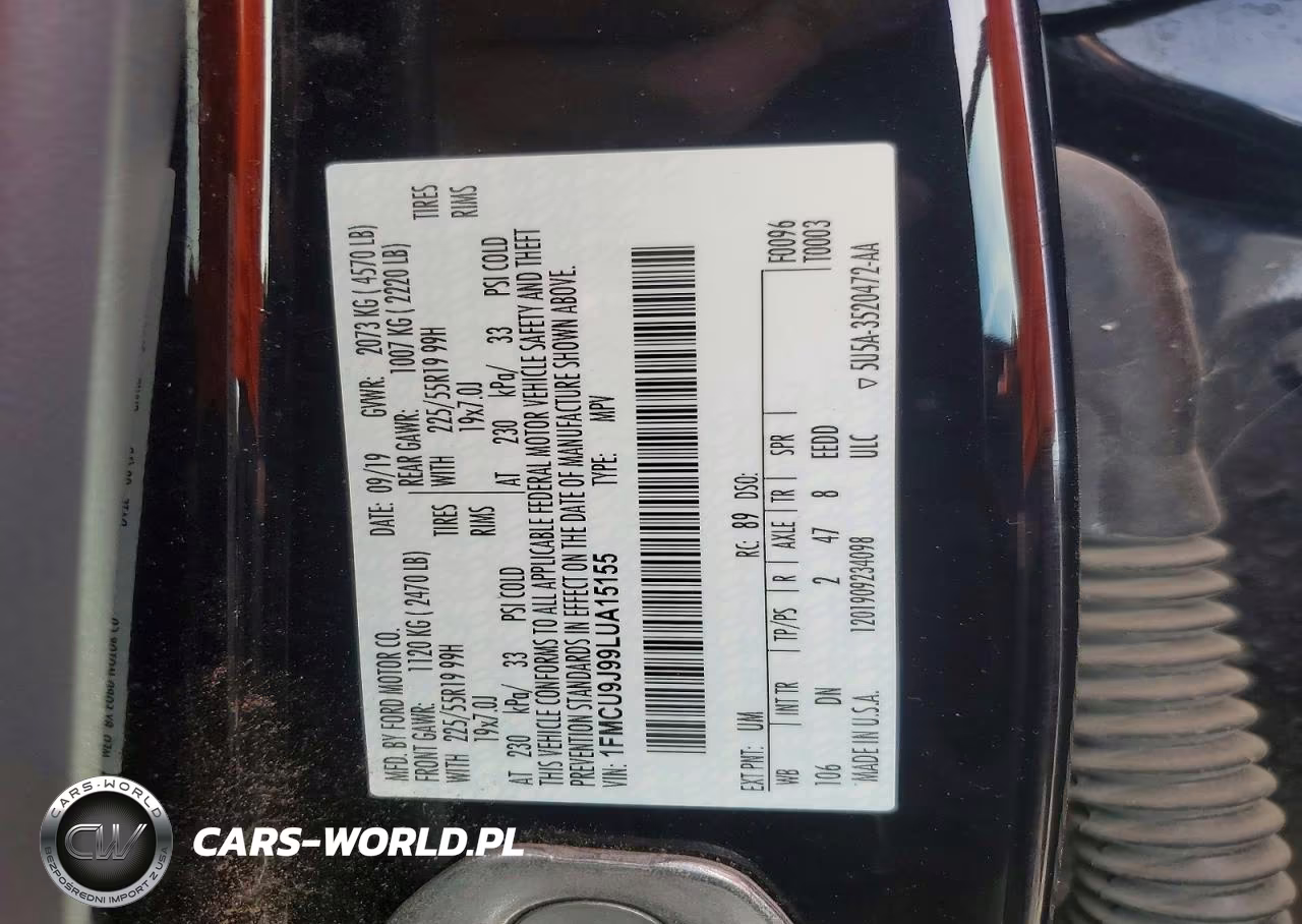 2020 Ford Escape Titanium VIN:1FMCU9J99LUA15155 - 13
