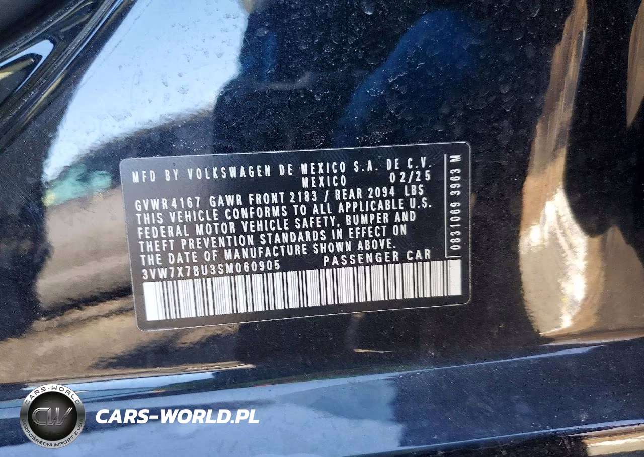 2025 Volkswagen Jetta Se VIN:3VW7X7BU3SM060905 - 12