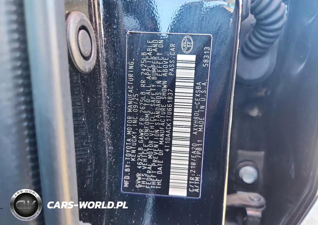 2026 Toyota Camry Se VIN:4T1DAACK1TU661837 - 13