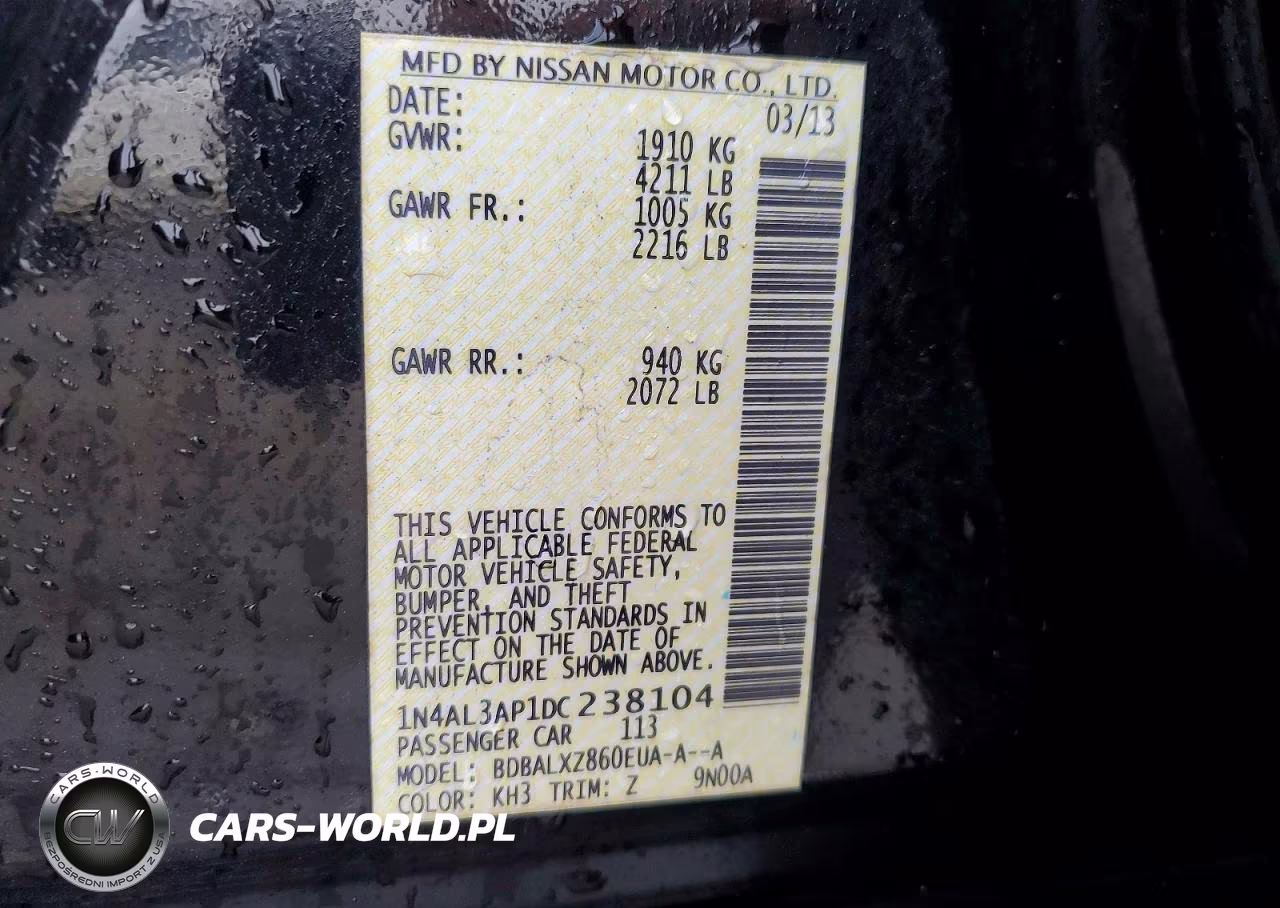 2013 Nissan Altima 2.5 VIN:1N4AL3AP1DC238104 - 12