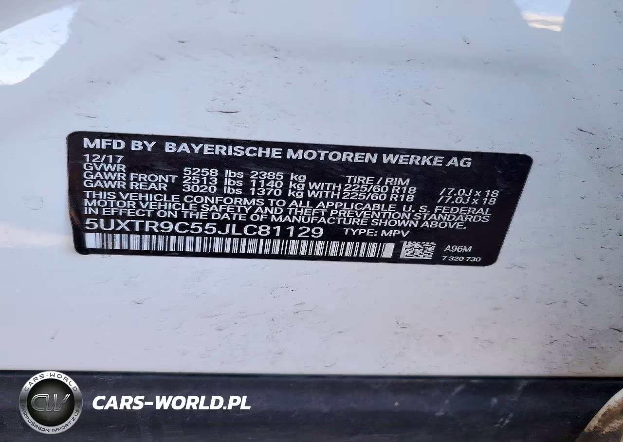 2018 BMW X3 xDrive30I VIN:5UXTR9C55JLC81129 - 12