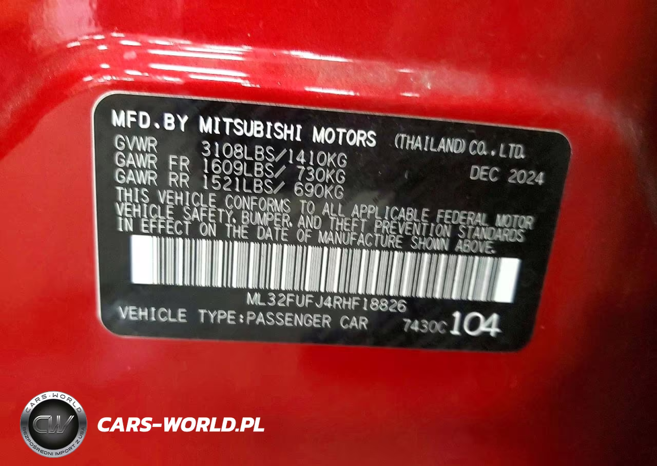 2024 Mitsubishi Mirage G4 Es VIN:ML32FUFJ4RHF18826 - 12