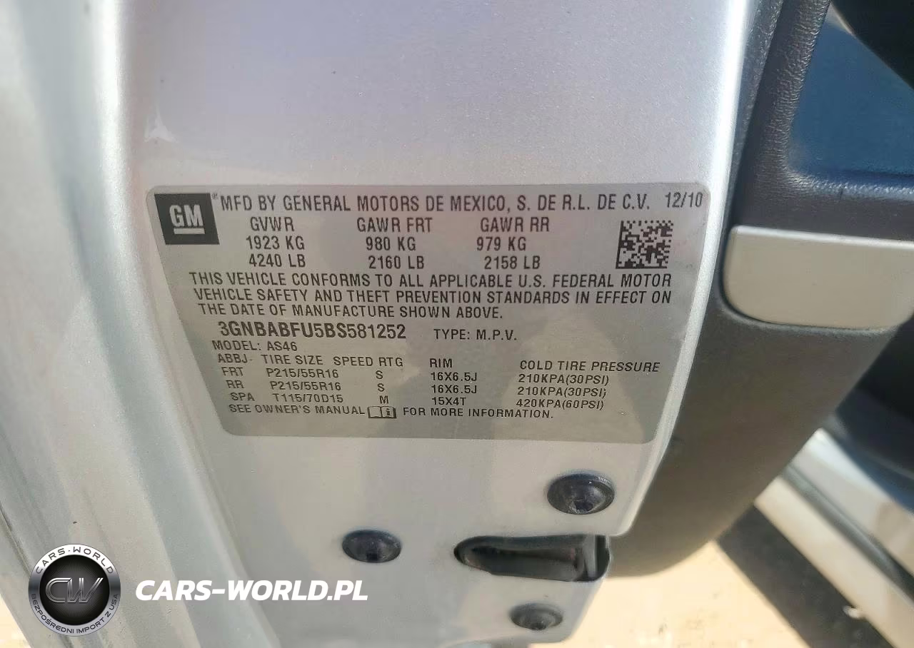 2011 Chevrolet Hhr Lt VIN:3GNBABFU5BS581252 - 13