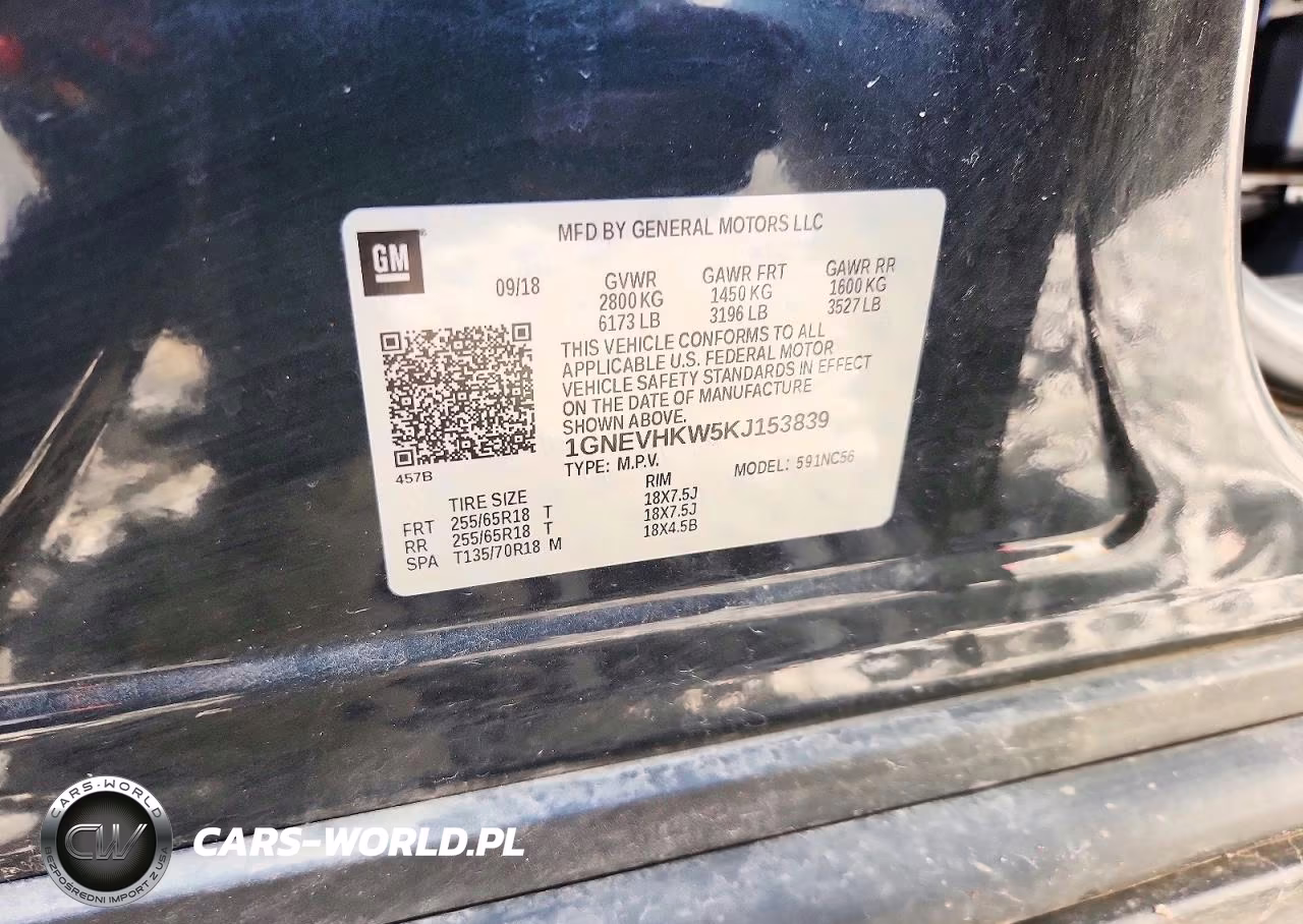 2019 Chevrolet Traverse Lt VIN:1GNEVHKW5KJ153839 - 13