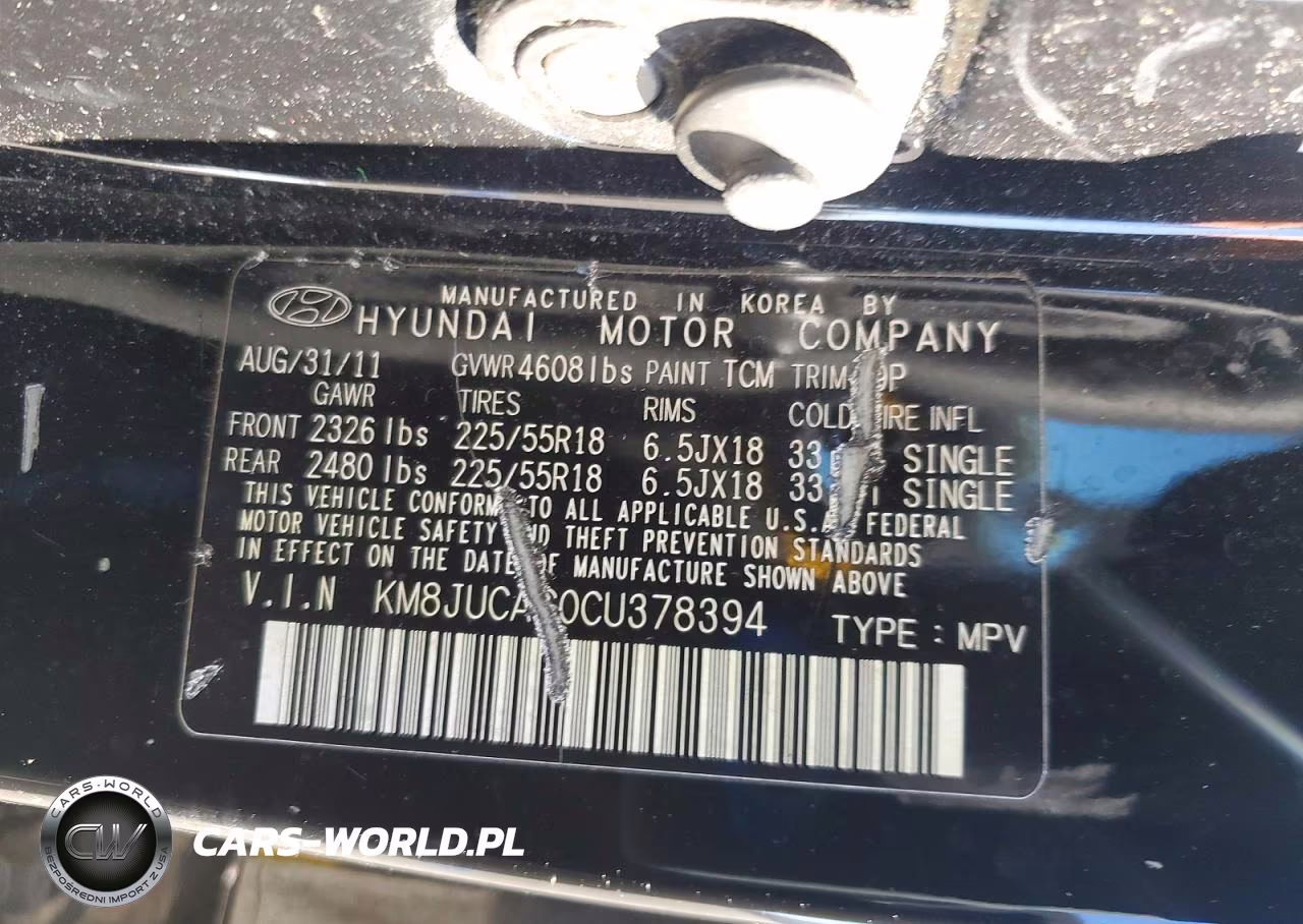2012 Hyundai Tucson Limited VIN:KM8JUCAC0CU378394 - 13