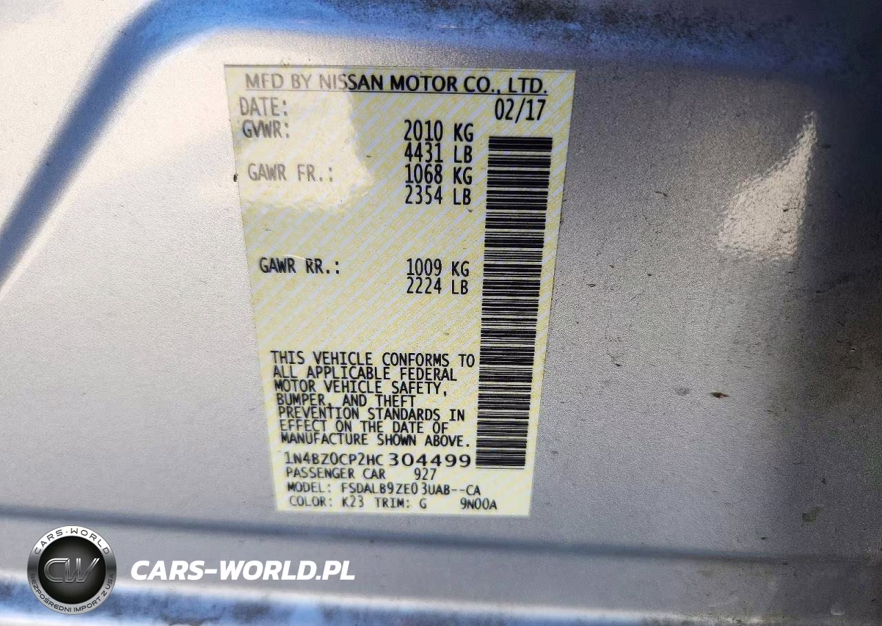 2017 Nissan Leaf S VIN:1N4BZ0CP2HC304499 - 12