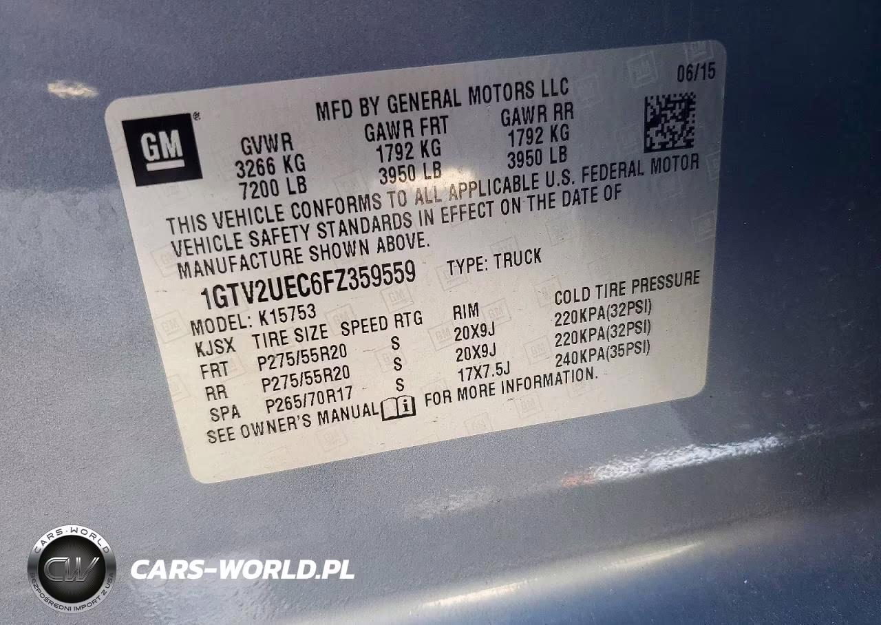 2015 GMC Sierra K1500 Sle VIN:1GTV2UEC6FZ359559 - 12