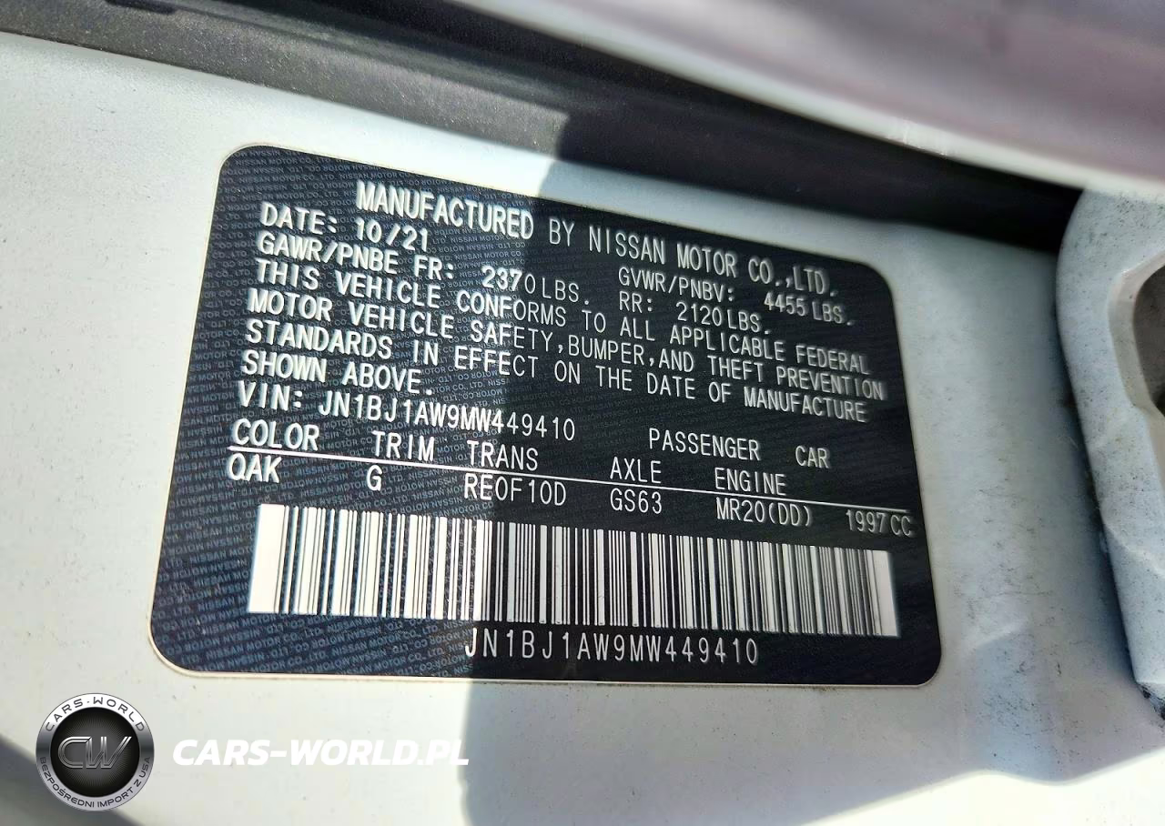2021 Nissan Rogue Sport S VIN:JN1BJ1AW9MW449410 - 14