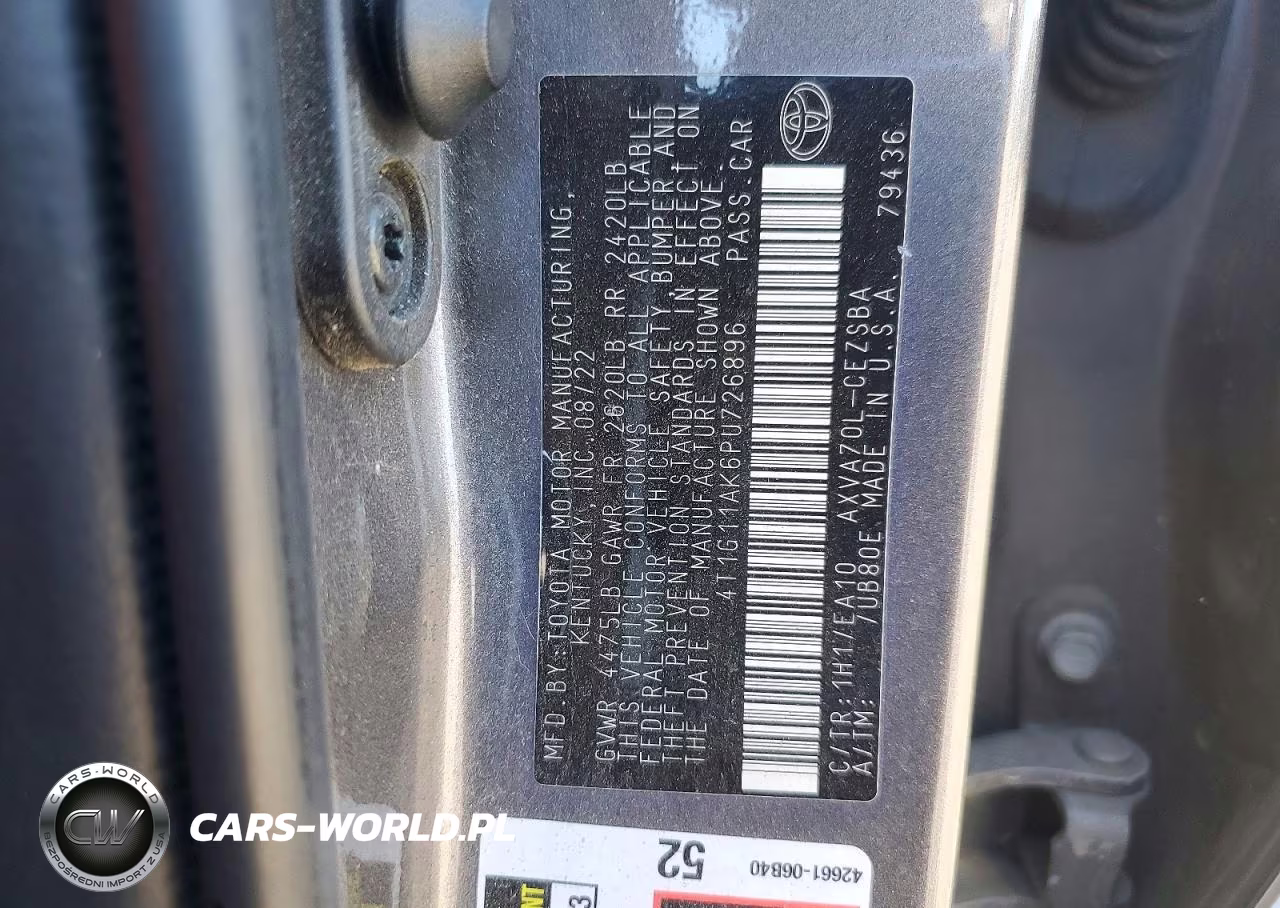 2023 Toyota Camry Se VIN:4T1G11AK6PU726896 - 12