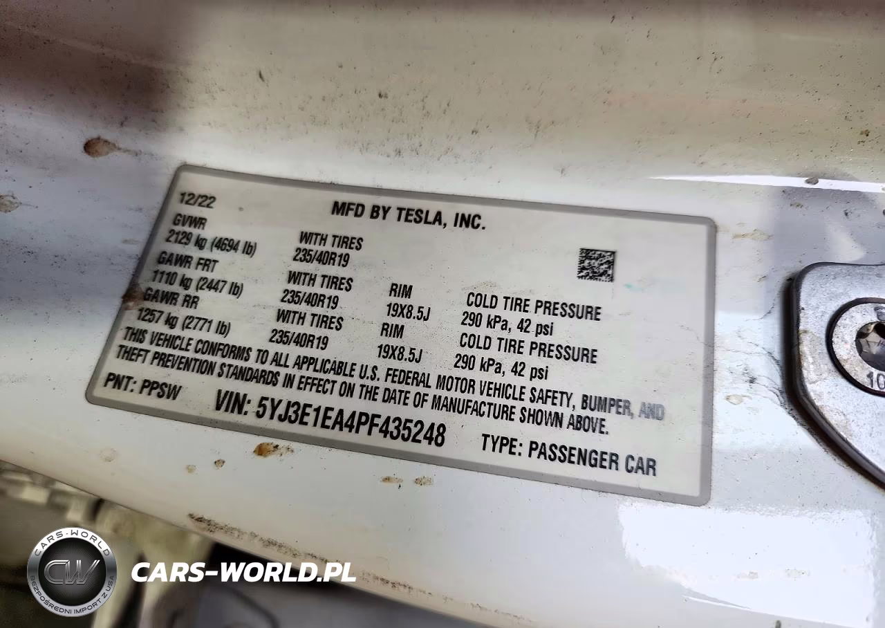 2023 Tesla Model 3 VIN:5YJ3E1EA4PF435248 - 12