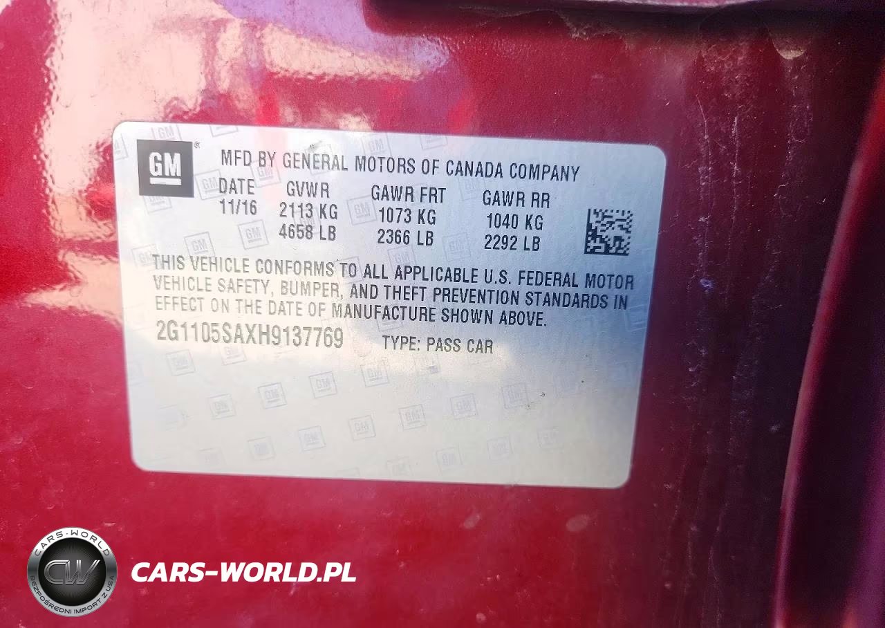 2017 Chevrolet Impala Lt VIN:2G1105SAXH9137769 - 12