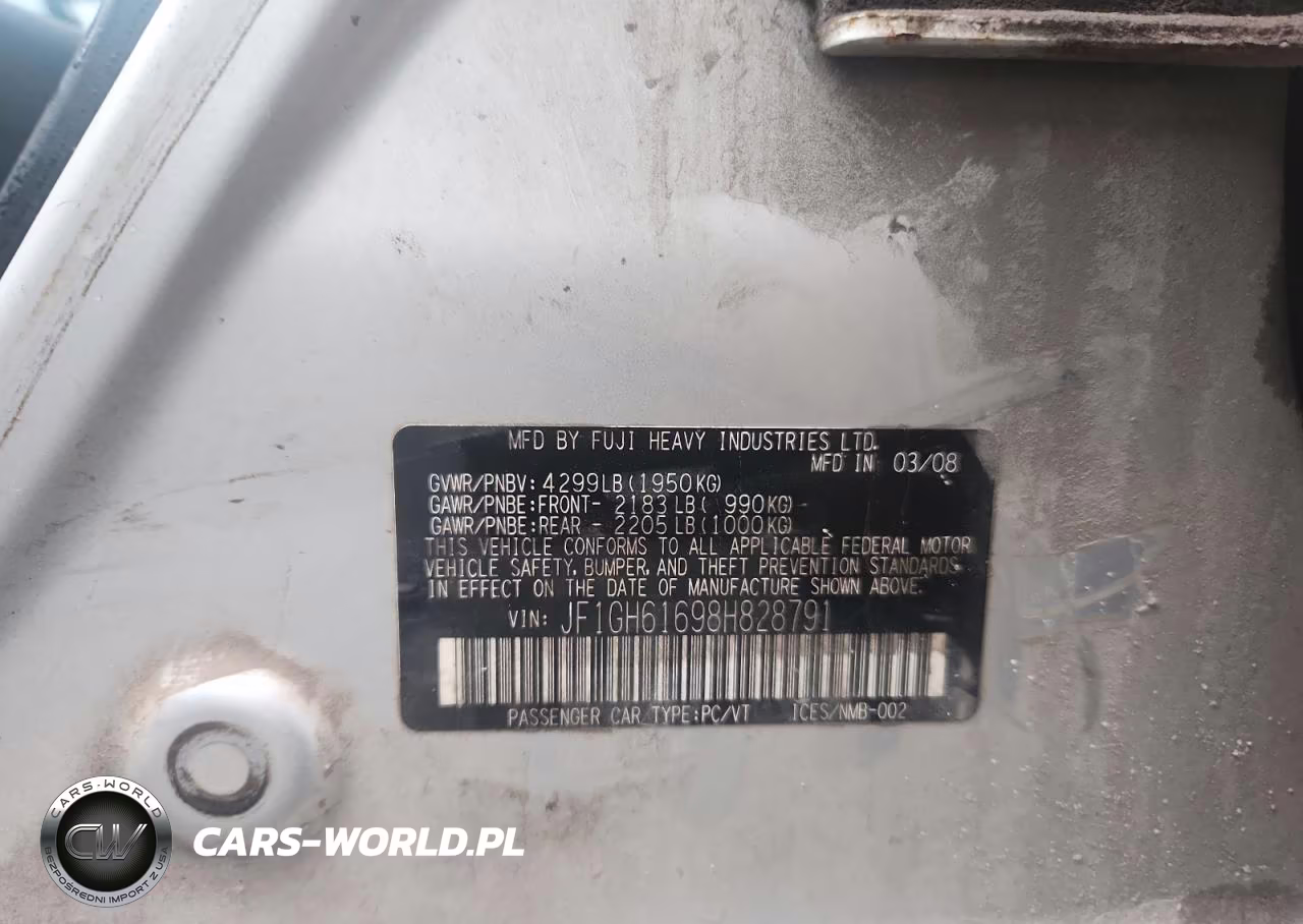 2008 Subaru Impreza 2.5I VIN:JF1GH61698H828791 - 12