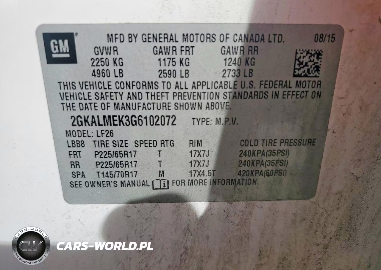 2016 GMC Terrain Sle VIN:2GKALMEK3G6102072 - 13