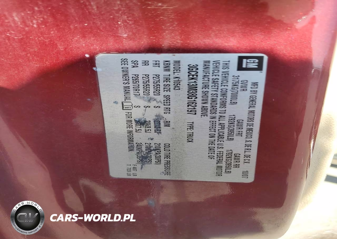 2008 Chevrolet Silverado K1500 VIN:3GCEK13M38G162197 - 12