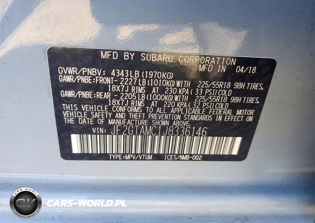 2018 Subaru Crosstrek Limited VIN:JF2GTAMC1J8336146 - 13